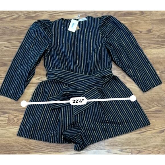 ULLA JOHNSON Vika Playsuit STRIPE LINEN OPEN BACK ROMPER size 4 - Picture 5 of 15